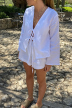 Tais | Blusa de Manga Larga con Lazo – Elegancia Desenfadada