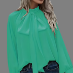 Xiana | Blusa elegante con lazo y mangas largas para mujer