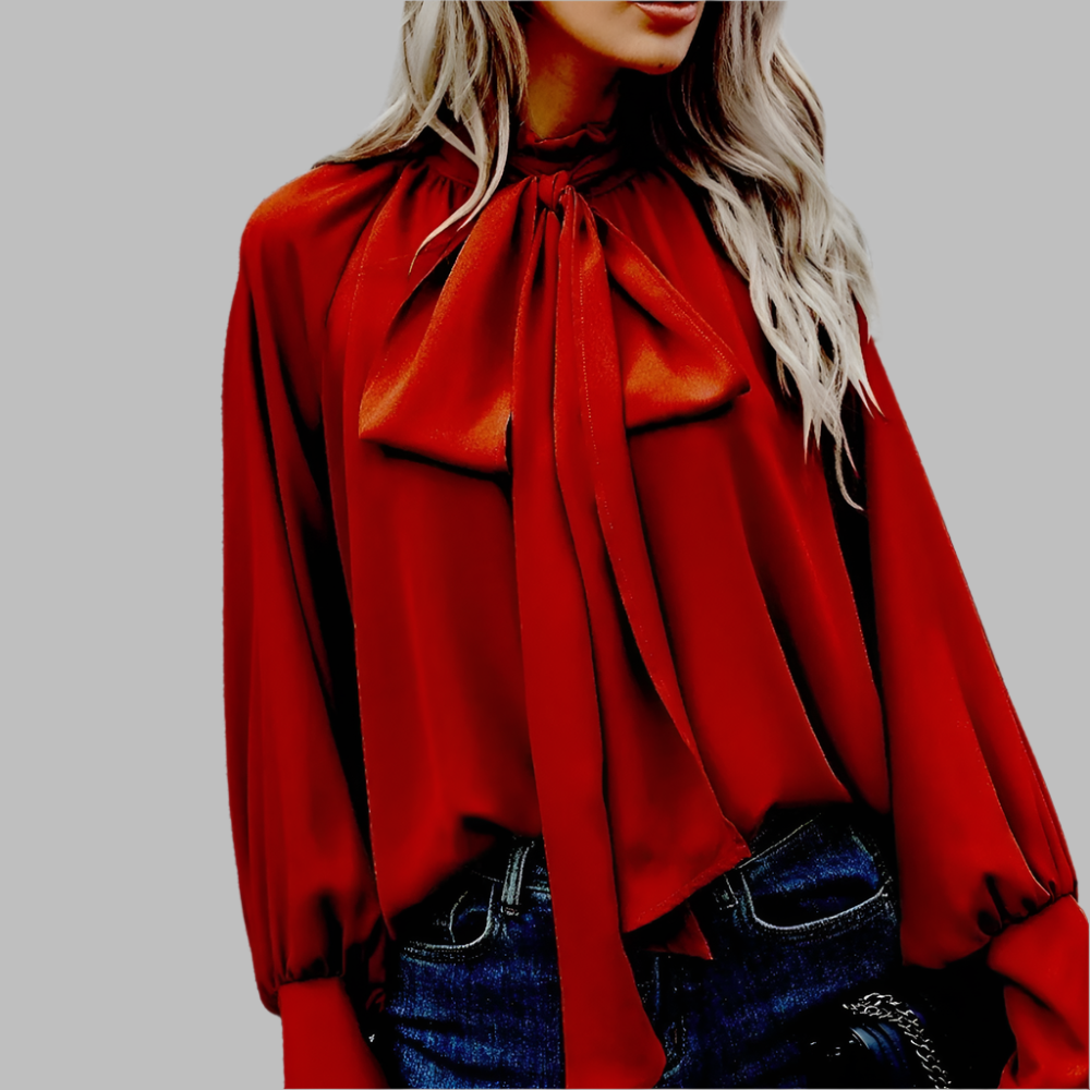 Xiana | Blusa elegante con lazo y mangas largas para mujer