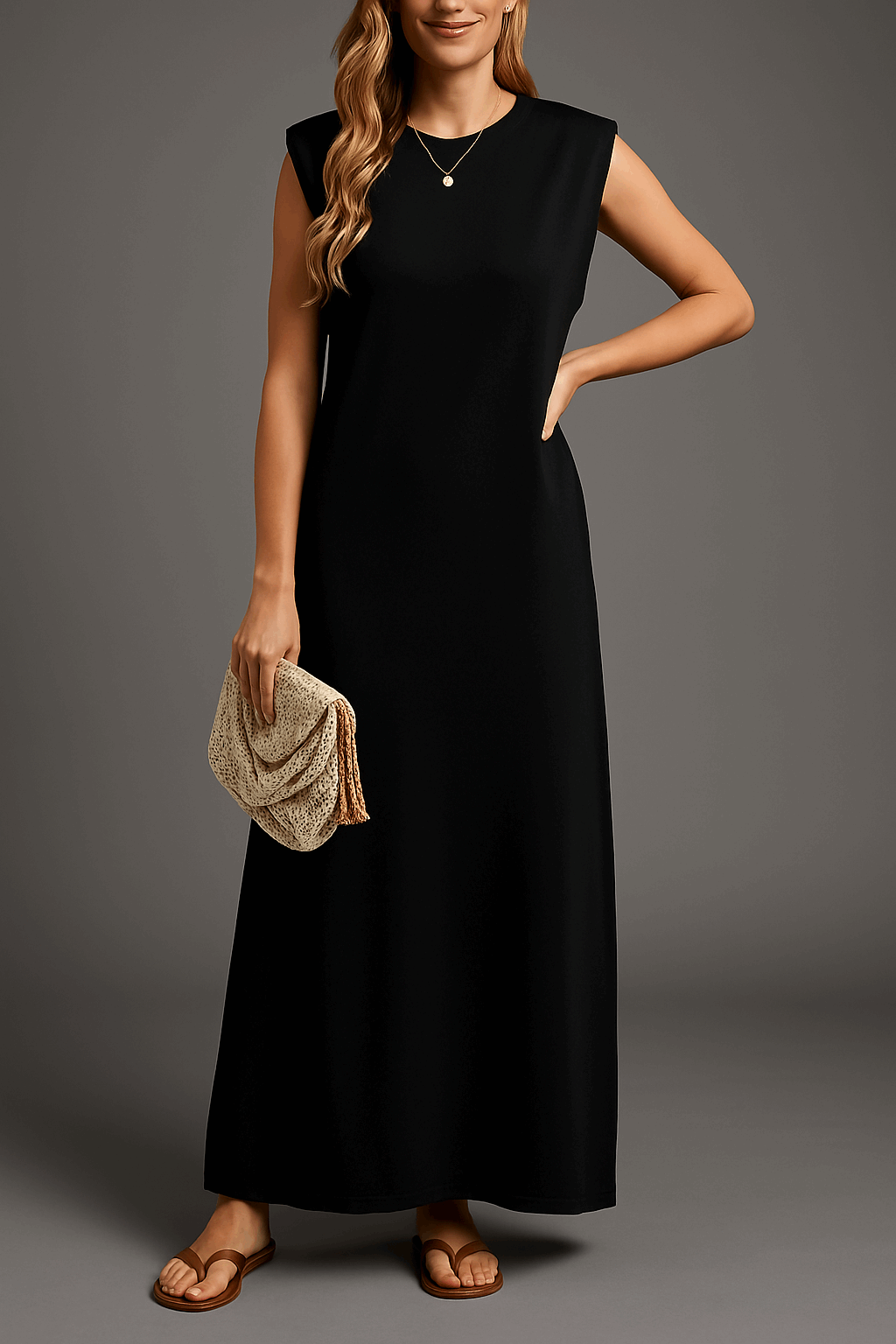Soraya | Vestido largo fluido sin mangas para mujer – elegante, fresco y perfecto para verano