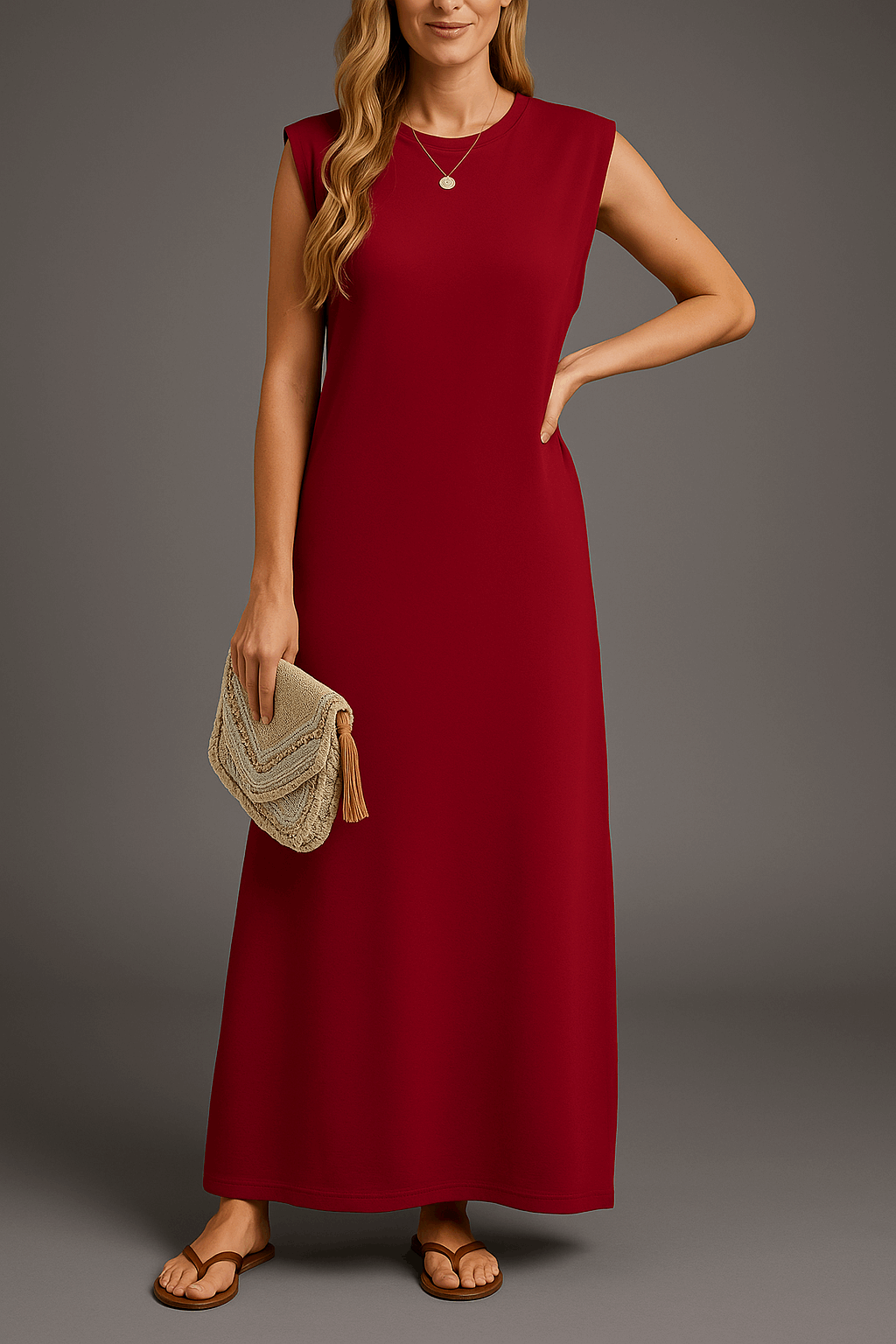 Soraya | Vestido largo fluido sin mangas para mujer – elegante, fresco y perfecto para verano