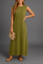 Soraya | Vestido largo fluido sin mangas para mujer – elegante, fresco y perfecto para verano
