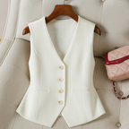 Nova | Chaleco Vintage Chic con Escote en V – Capas con Estilo