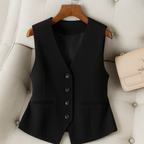 Nova | Chaleco Vintage Chic con Escote en V – Capas con Estilo