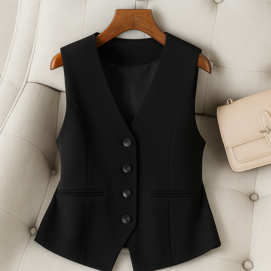 Nova | Chaleco Vintage Chic con Escote en V – Capas con Estilo