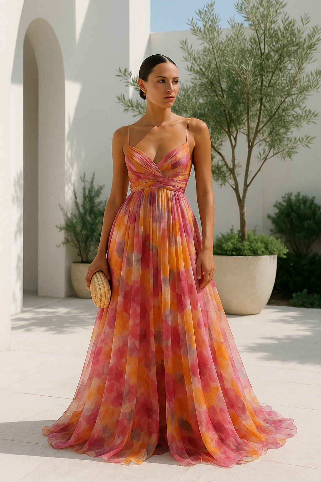Saioa | Vestido largo floral de mujer con estilo romántico