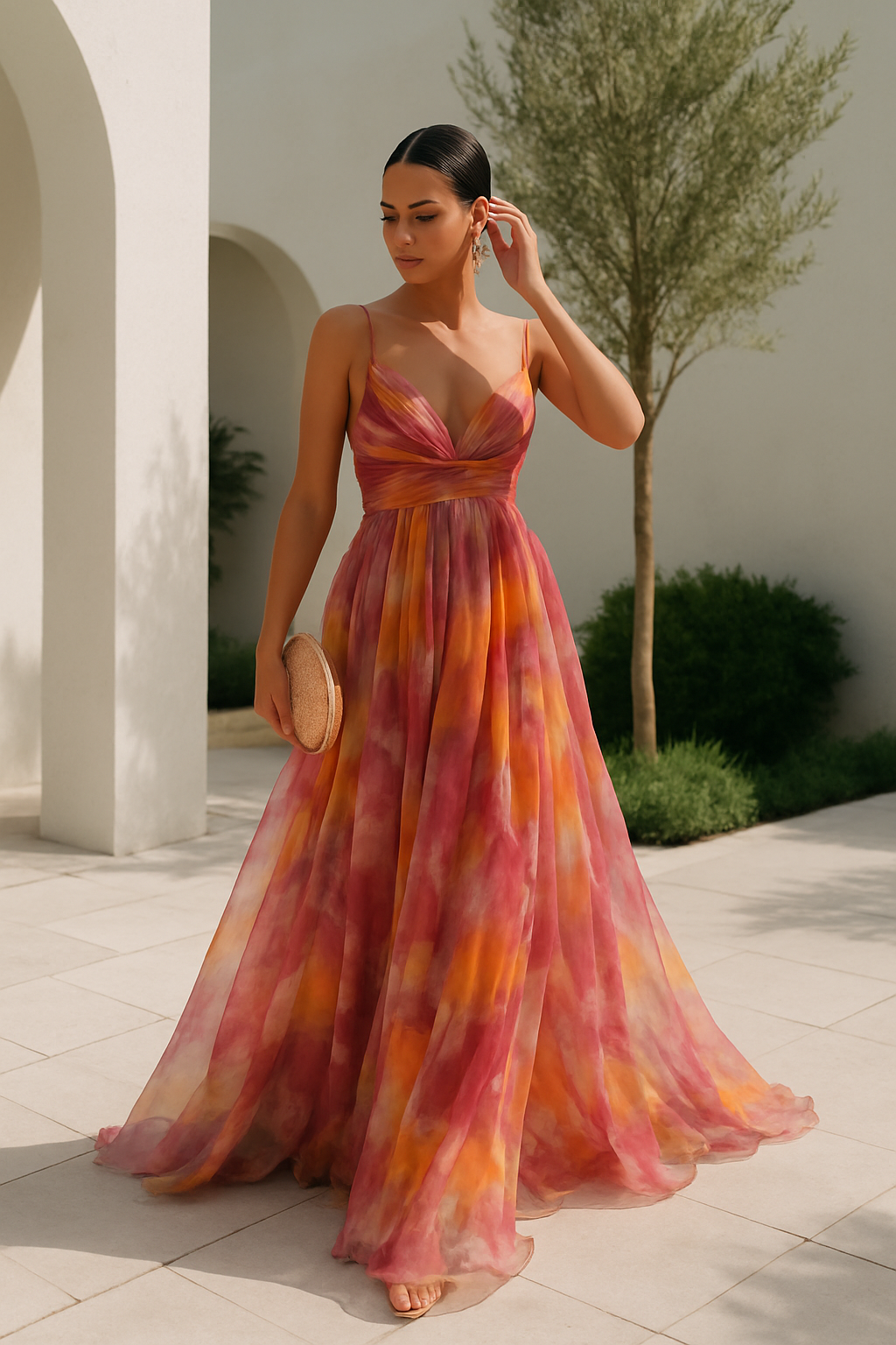 Saioa | Vestido largo floral de mujer con estilo romántico
