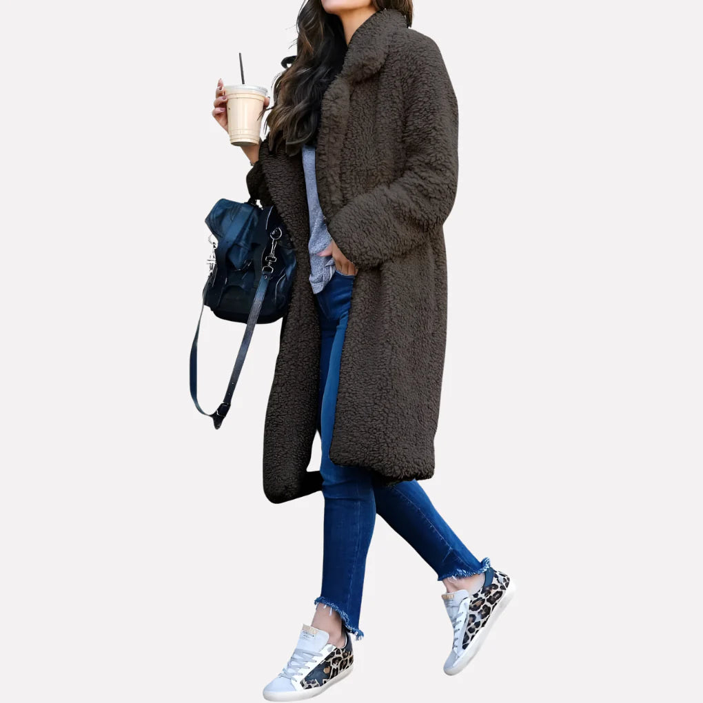 Beatriz | Abrigo largo de peluche para mujer