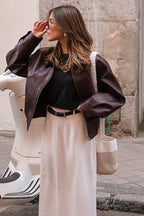 Ariadna | Chaqueta Bomber Corta Oversize con Hombros Estructurados
