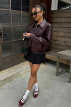 Ariadna | Chaqueta Bomber Corta Oversize con Hombros Estructurados