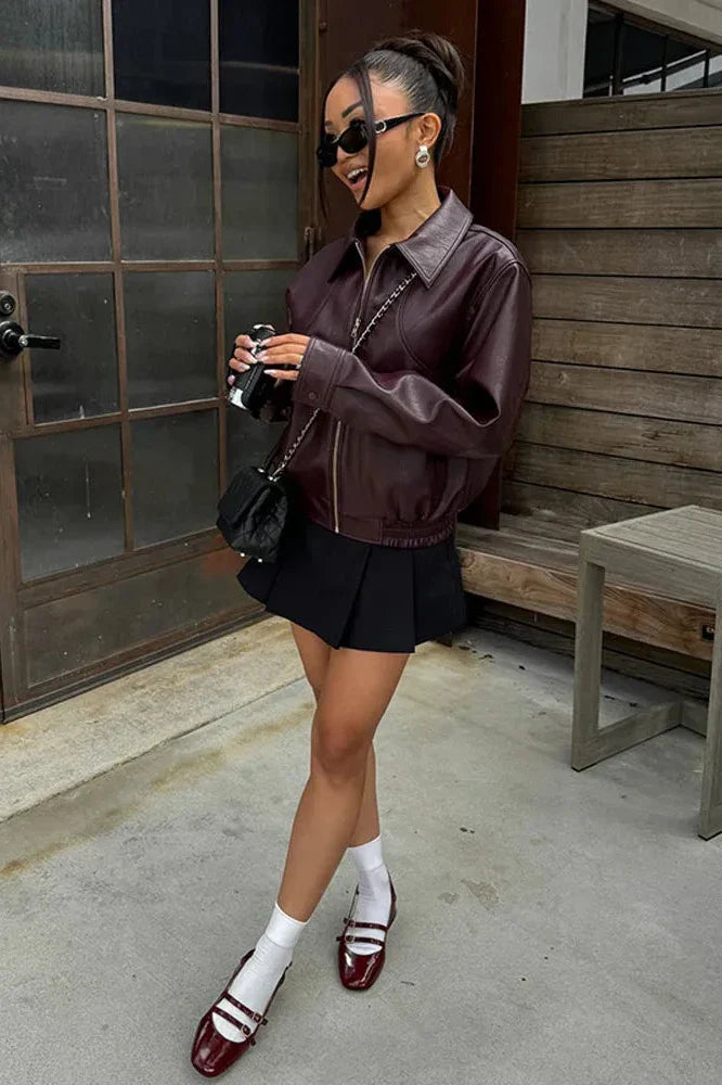 Ariadna | Chaqueta Bomber Corta Oversize con Hombros Estructurados