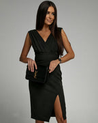 Nélida | Vestido elegante con abertura lateral – invitada perfecta