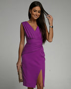 Nélida | Vestido elegante con abertura lateral – invitada perfecta