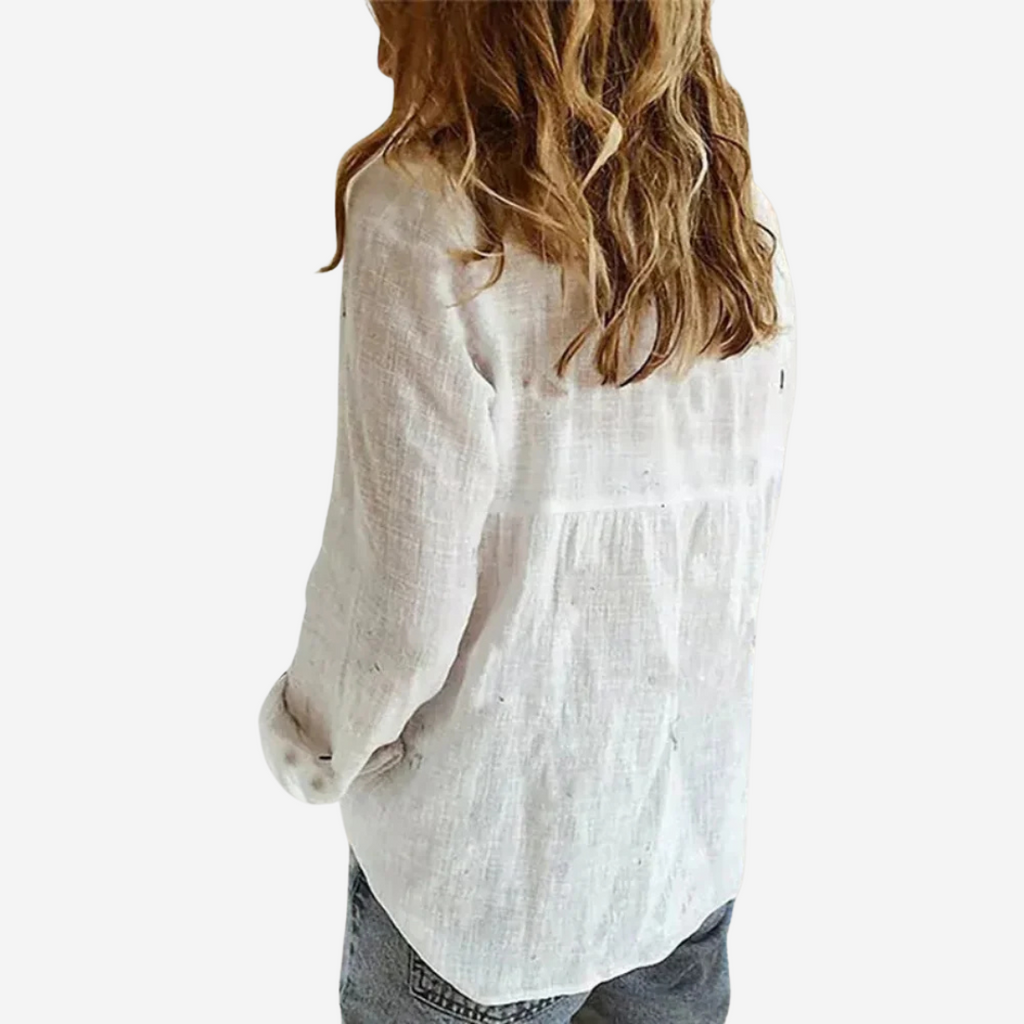 Elara | Blusa de Lino Mujer – Elegancia Atemporal y Frescura