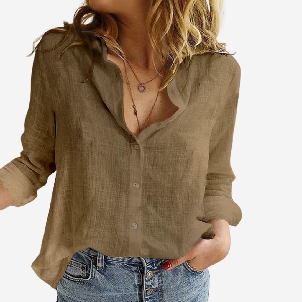 Elara | Blusa de Lino Mujer – Elegancia Atemporal y Frescura