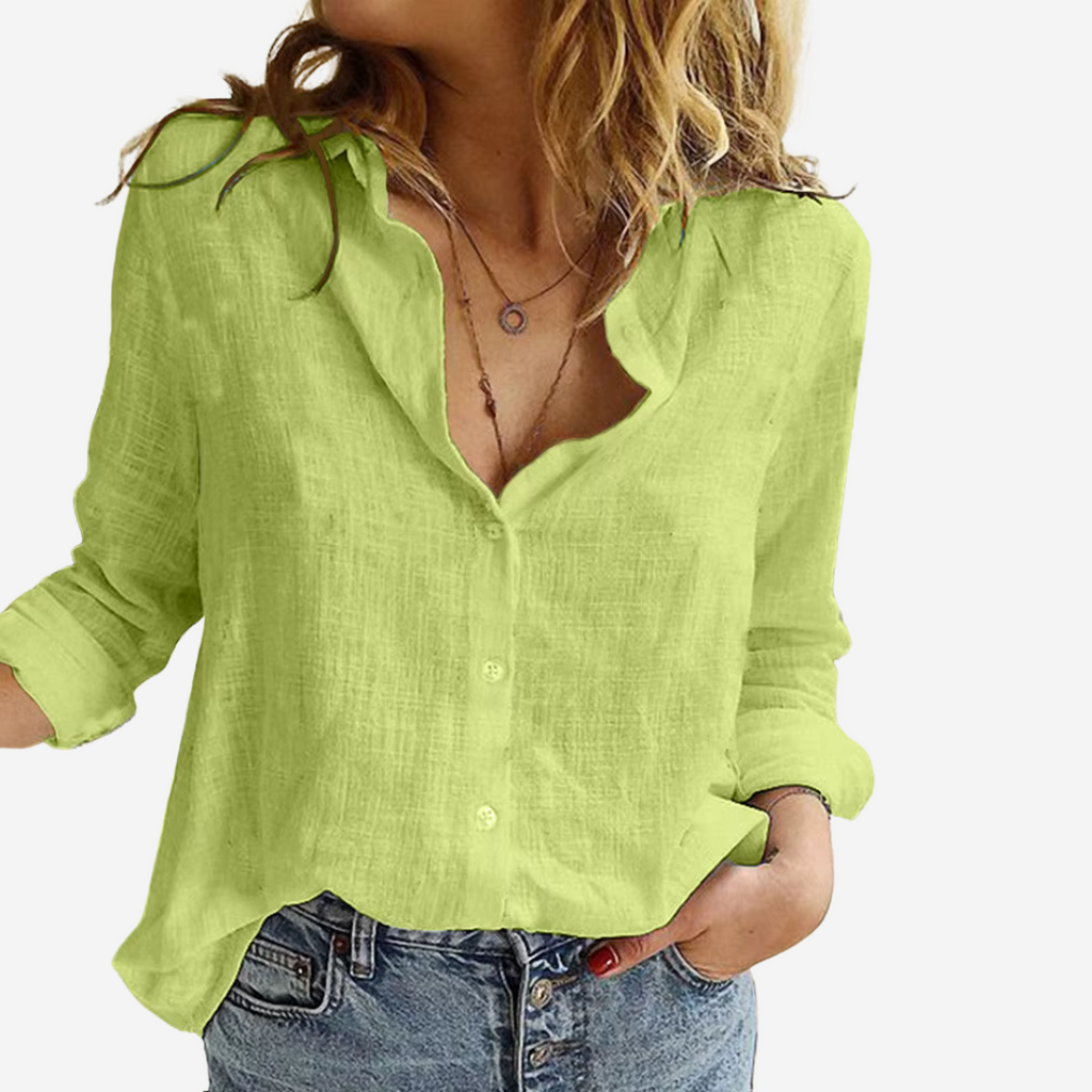 Elara | Blusa de Lino Mujer – Elegancia Atemporal y Frescura
