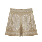 Ona | Shorts Bordados de Cintura Alta – Estilo Boho Chic de Verano