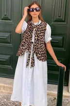 Cloe | Chaleco Leopardo con Lazo – Tendencia Animal Print