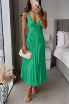 Irene | Vestido maxi plisado para mujer, elegante y fluido