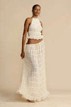 Adara | Conjunto Halter con Volantes – Set Elegante de Dos Piezas