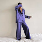 Nayara | Pijama satinado oversize de dos piezas – lujo y comodidad