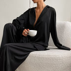 Nayara | Pijama satinado oversize de dos piezas – lujo y comodidad