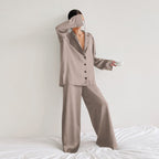 Nayara | Pijama satinado oversize de dos piezas – lujo y comodidad