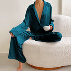 Nayara | Pijama satinado oversize de dos piezas – lujo y comodidad