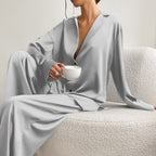 Nayara | Pijama satinado oversize de dos piezas – lujo y comodidad