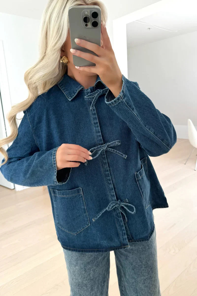 Ainara | Chaqueta Denim con Cierre de Lazo para Mujer