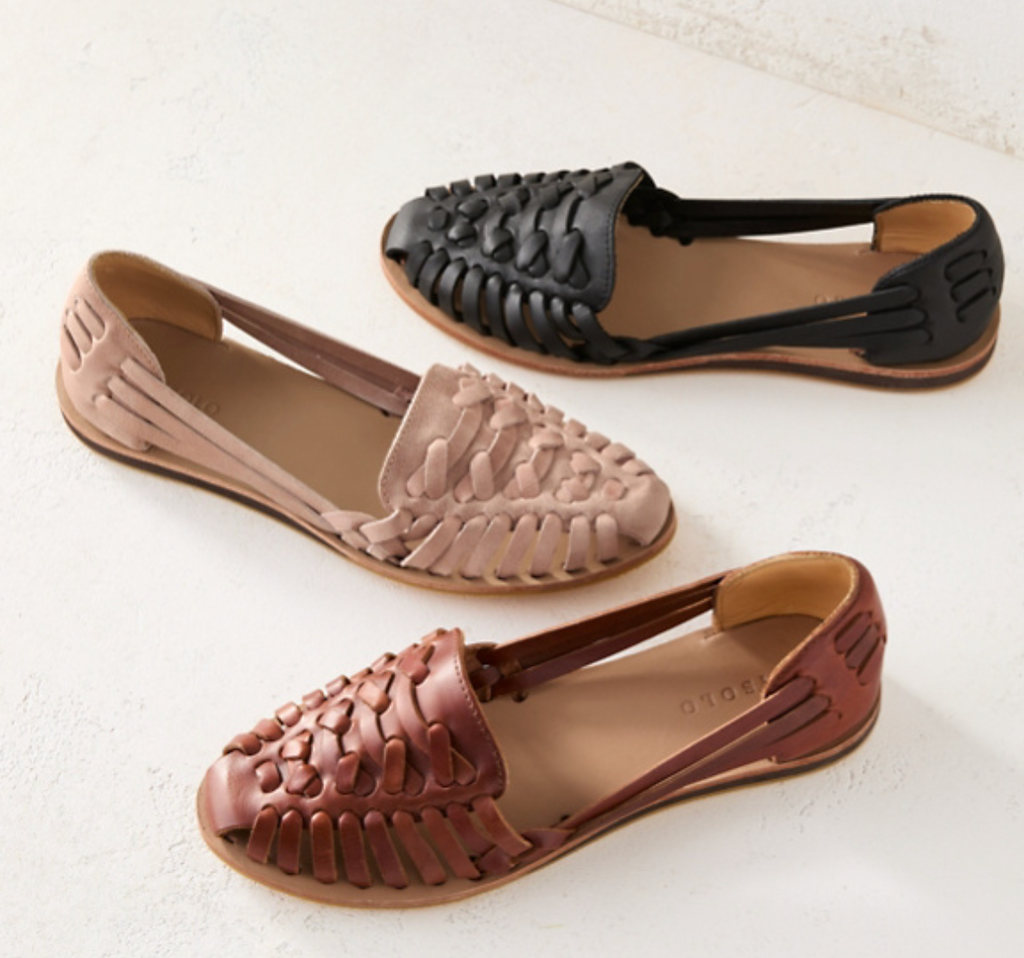 Zeltia | Zapatos planos de cuero trenzado para mujer