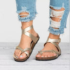 Maialen | Sandalias clásicas de cuero para mujer – elegantes, cómodas
