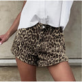 Maia | Shorts Denim de Tiro Alto con Estampado de Leopardo – Estilo Atrevido