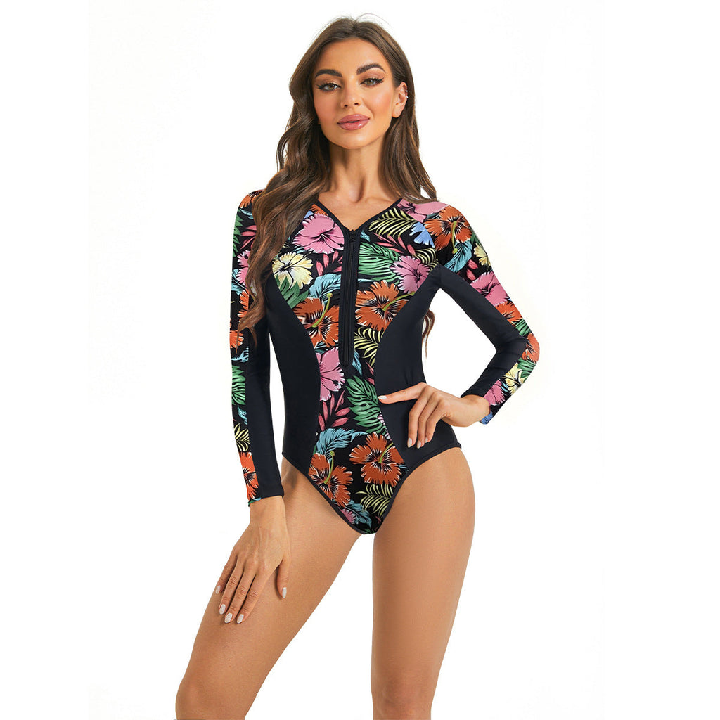 Noelia | Bañador mujer manga larga con cremallera frontal y protección UV
