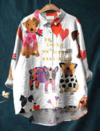 Ylenia | Camisa oversize de algodón con estampado artístico