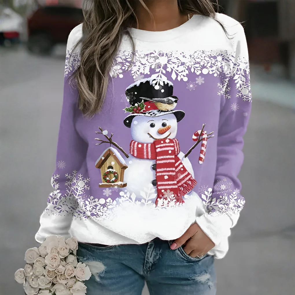 Ana | Sudadera navideña para mujer con estampado de copos de nieve