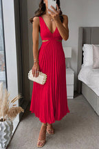 Irene | Vestido maxi plisado para mujer, elegante y fluido