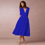 Abril | Vestido midi elegante con escote en V