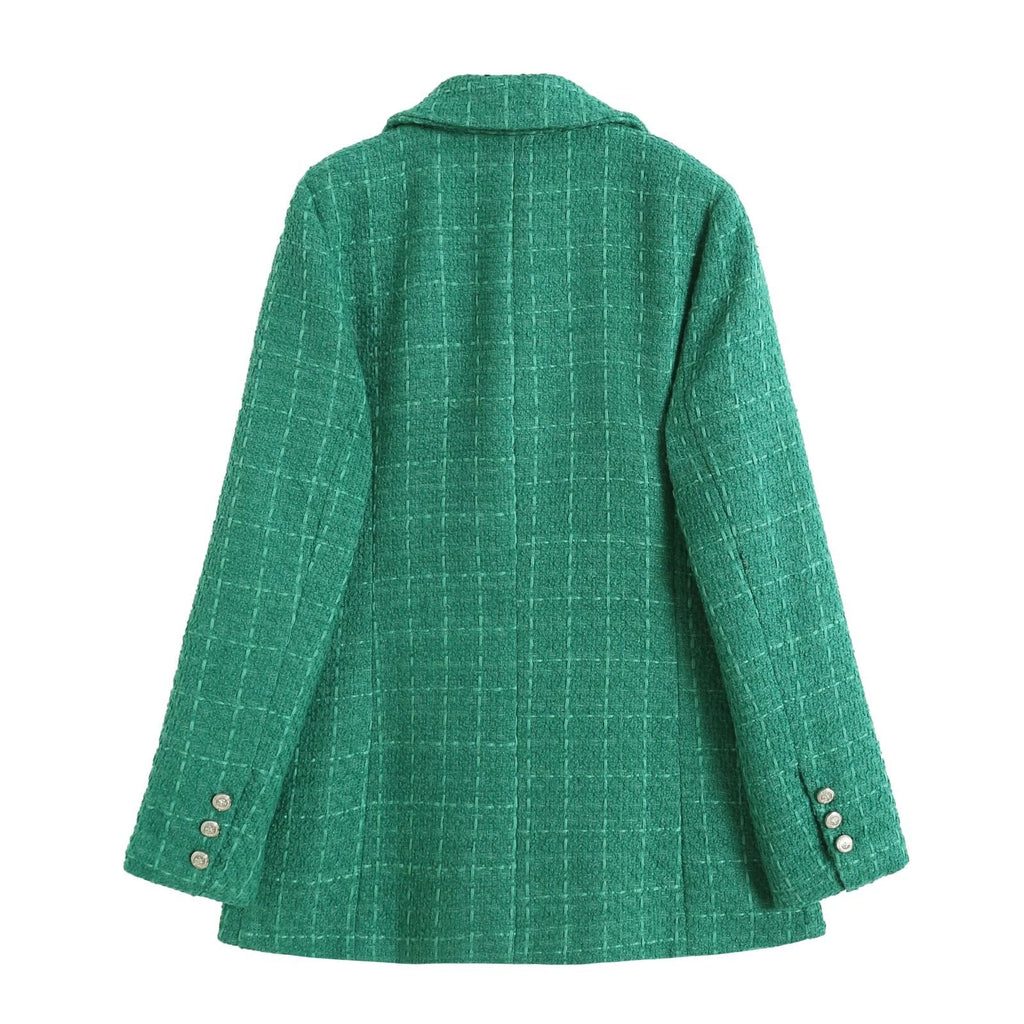 Olga | Blazer cruzado estructurado con contraste elegante