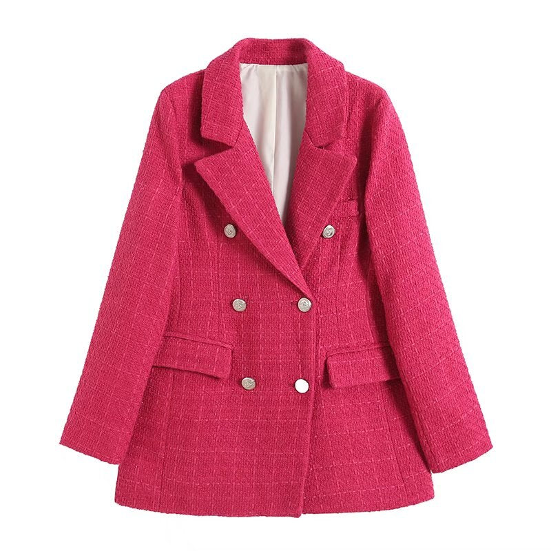 Olga | Blazer cruzado estructurado con contraste elegante