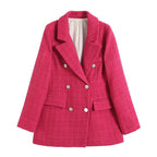 Olga | Blazer cruzado estructurado con contraste elegante