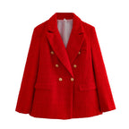 Olga | Blazer cruzado estructurado con contraste elegante