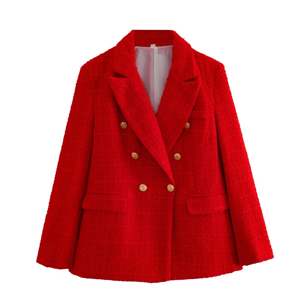 Olga | Blazer cruzado estructurado con contraste elegante