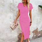 Helena | Vestido midi cruzado con abertura lateral