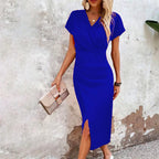 Helena | Vestido midi cruzado con abertura lateral