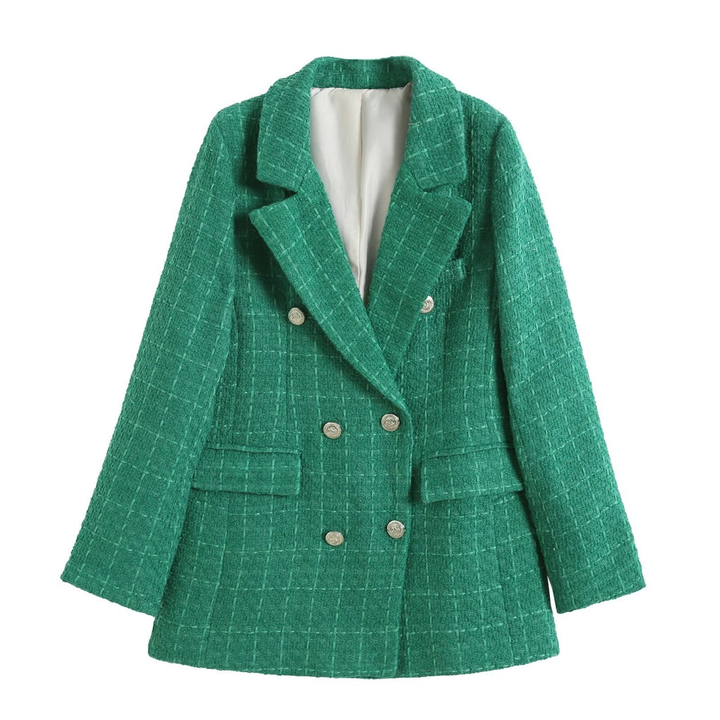 Olga | Blazer cruzado estructurado con contraste elegante
