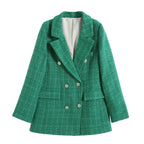 Olga | Blazer cruzado estructurado con contraste elegante
