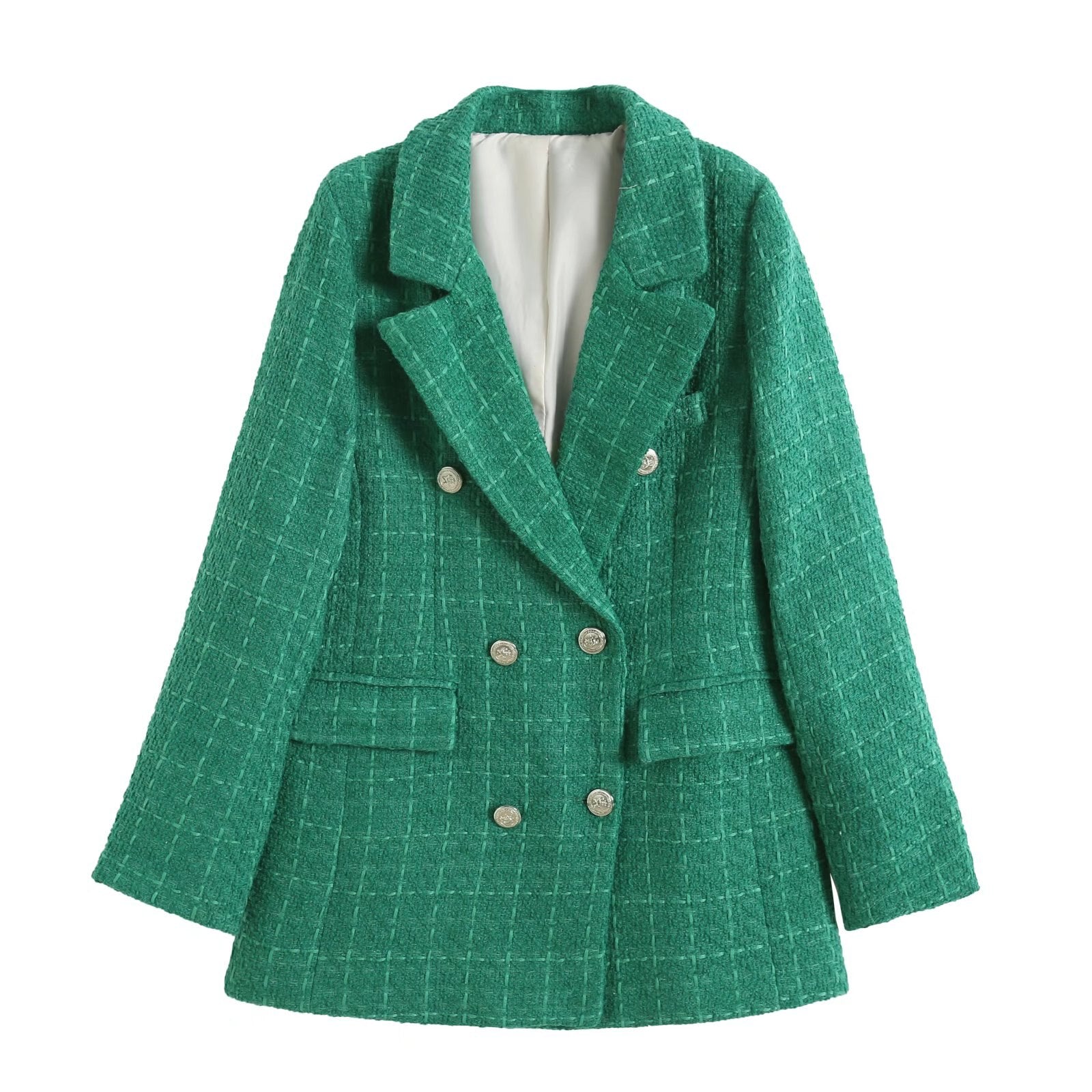 Olga | Blazer cruzado estructurado con contraste elegante
