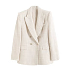 Olga | Blazer cruzado estructurado con contraste elegante