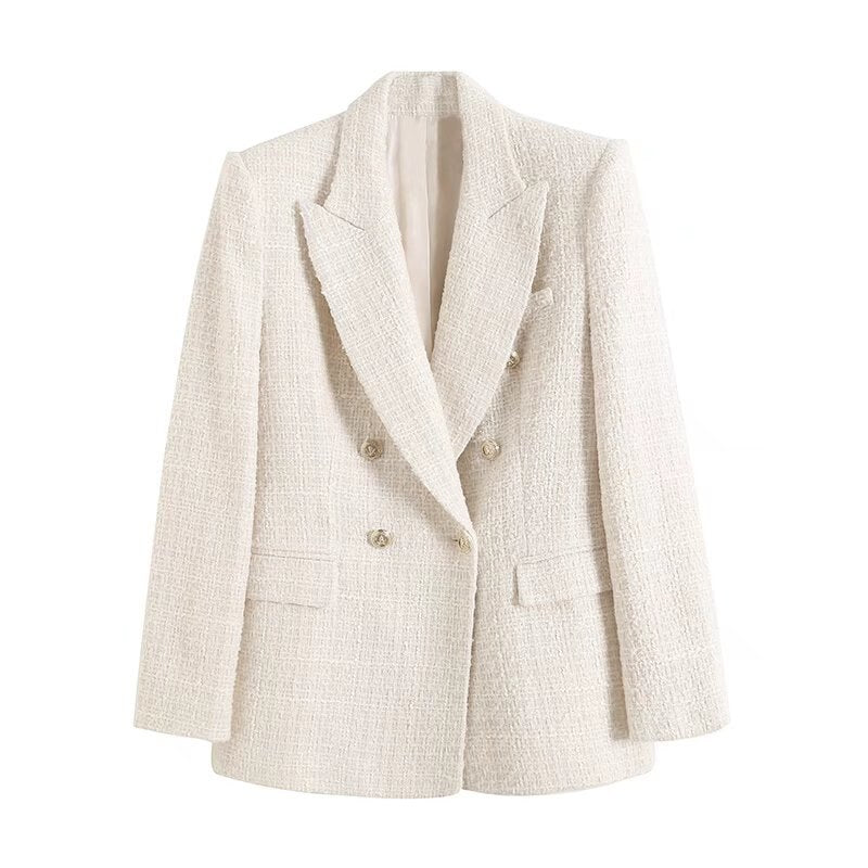 Olga | Blazer cruzado estructurado con contraste elegante